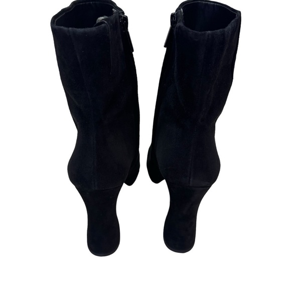 Sam Edelman Boots Womens Size 11 Black Cowhide Suede Jaye Chunky Heel Booties - Picture 5 of 9